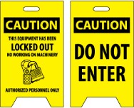 Caution This Equipment Has Been Locked Out…/Caution Do Not Enter Double-Sided Floor Sign (#FS13)