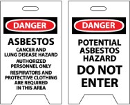 Danger Asbestos Cancer And Lung…/Danger Potential Asbestos Hazard… Double-Sided Floor Sign (#FS14)