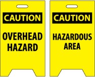 Caution Overhead Hazard/Caution Hazardous Area Double-Sided Floor Sign (#FS18)