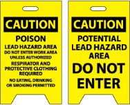 Caution Poison Lead Hazard…/Caution Potential Lead Hazard Area Do Not Enter Double-Sided Floor Sign (#FS19)