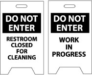 Do Not Enter Restroom Closed For Cleaning/Do Not Enter Work In Progress Double-Sided Floor Sign (#FS22)