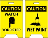 Caution Watch Your Step/Caution Wet Paint Double-Sided Floor Sign (#FS2)