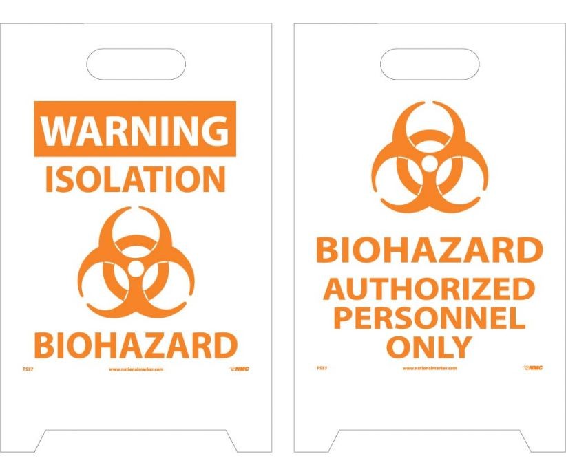 Warning Biohazard Double-Sided Floor Sign (#FS37)