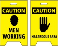 Caution Men Working/Caution Hazardous Area Double-Sided Floor Sign (#FS3)