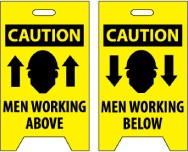 Caution Men Working Above/Caution Men Working Below Double-Sided Floor Sign (#FS6)