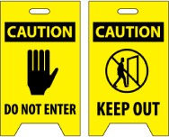Caution Do Not Enter/Caution Keep Out Double-Sided Floor Sign (#FS8)