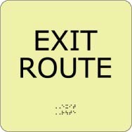 Exit Route Glow Office ADA Sign (#GADA104BK)