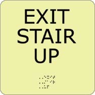 Exit Stair Up Glow Office ADA Sign (#GADA106BK)
