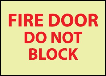 Fire Door Do Not Block Glow Sign (#GL142)