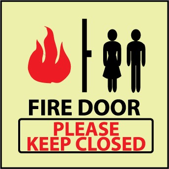 Fire Door Please Keep Closed Glow Sign (#GL144)