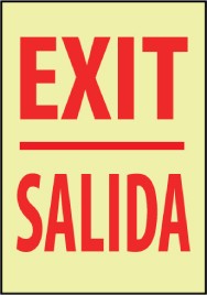 Exit Spanish Glow Sign (#GL30)