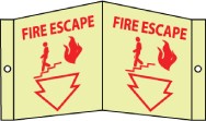 Fire Escape Glow Visi-Sign (#GLV29)