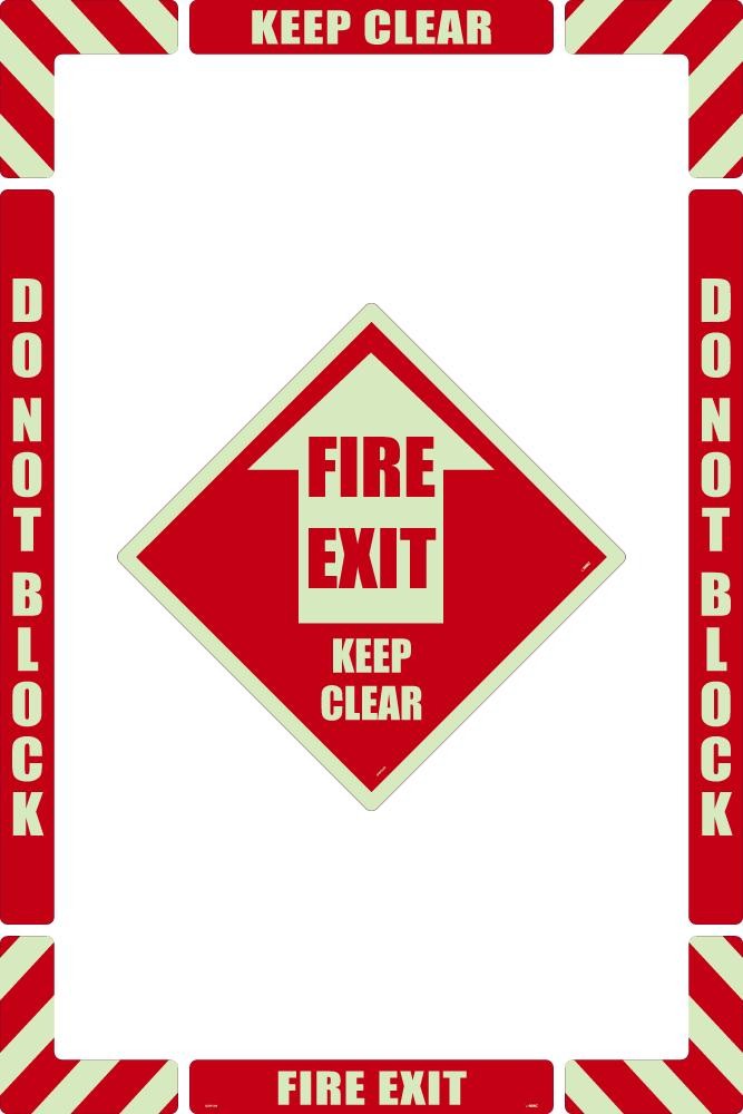 Fire Exit Floor Marking Kit (Glow)