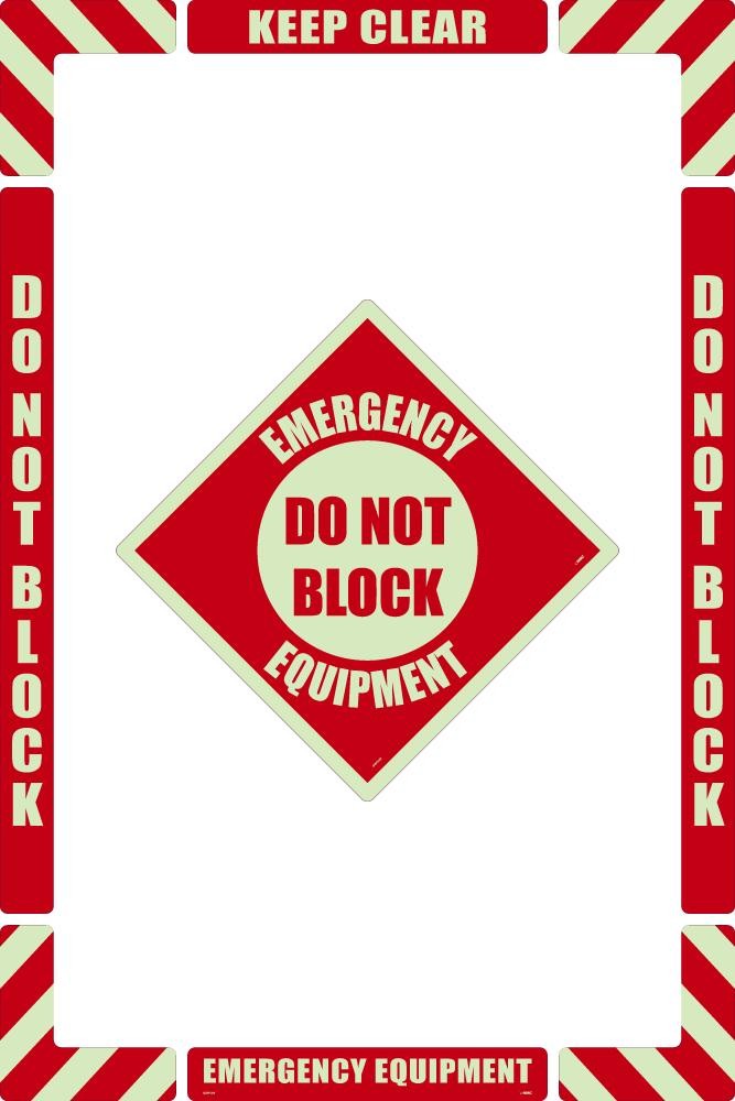 Emergency Equipment Floor Marking Kit (Glow)