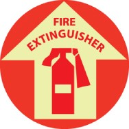 Fire Extinguisher Glow Walk-On Floor Sign (#GWFS10)