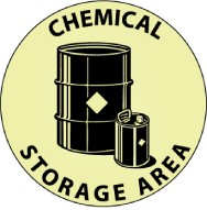 Chemical Storage Area Glow Walk-On Floor Sign (#GWFS19)