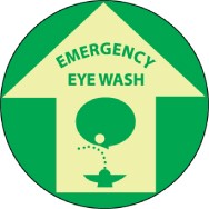 Emergency Eye Wash Glow Walk-On Floor Sign (#GWFS5)