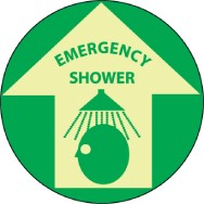 Emergency Shower Glow Walk-On Floor Sign (#GWFS8)