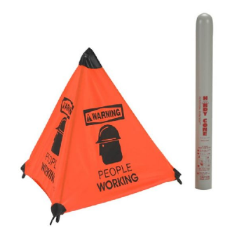 Warning People Working Handy Cone Floor Sign (#HFS8)