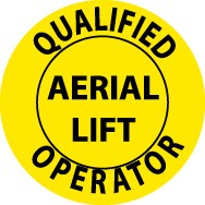 Qualified Aerial Lift Operator Hard Hat Emblem (#HH84)