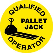 Qualified Pallet Jack Operator Hard Hat Emblem (#HH85)
