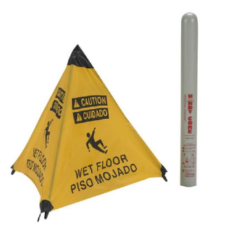 Caution Wet Floor (Bilingual) Handy Cone Floor Sign (#HFS12)