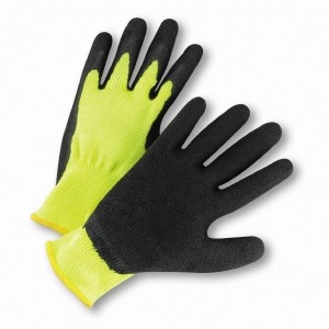PosiGrip® Hi-Vis Seamless Knit Cotton/Polyester Glove with Latex Coated Crinkle Grip on Palm & Fingers  (#HVG700SLC)