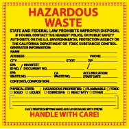 California Hazardous Waste Label (#HW15)