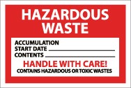 Hazardous Waste Handle With Care Label (#HW19)