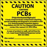 Caution Contains PCBs Label (#HW4C)