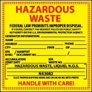 Hazardous Waste Label, Liquid (#HW7L)