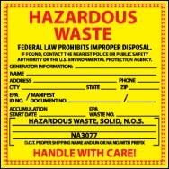 Hazardous Waste Label, Solid (#HW8S)