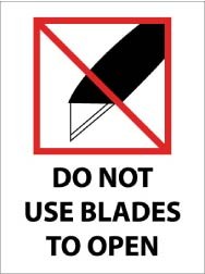 Do Not Use Blades To Open International Shipping Label (#IHL16AL)