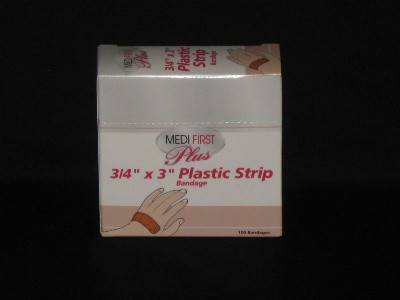 Plastic Strip Bandage, 3/4" x 3" (#P102133)
