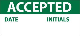 Accepted Write-On Inspection Label (#INL1)