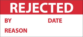 Rejected Write-On Inspection Label (#INL8)