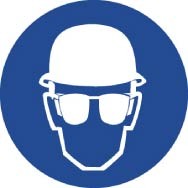 Wear Head & Eye Protection ISO Label (#ISO210AP)
