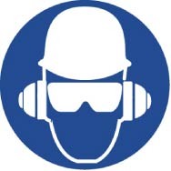 Wear Head, Hearing, & Eye Protection ISO Label (#ISO211AP)