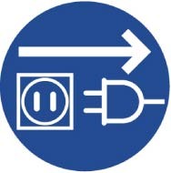 Unplug Electrical Supply ISO Label (#ISO214AP)