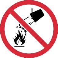 Do Not Extinguish With Water ISO Label (#ISO221AP)