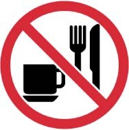 No Eating or Drinking ISO Label (#ISO430AP)