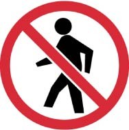 No Pedestrians ISO Label (#ISO432AP)
