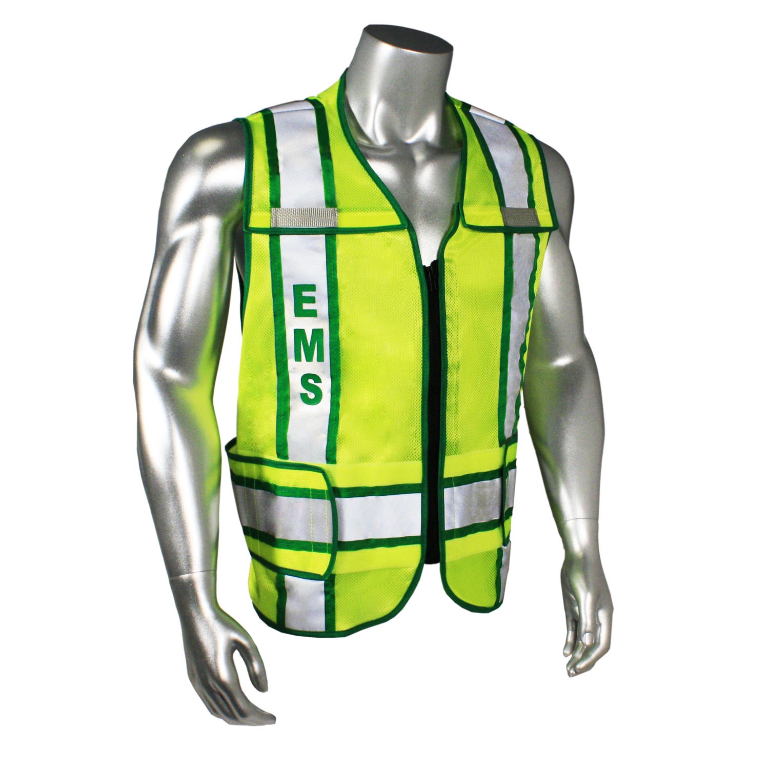 Breakaway Contrast EMS Safety Vest, Green Trim (#LHV-207-3G-EMS)