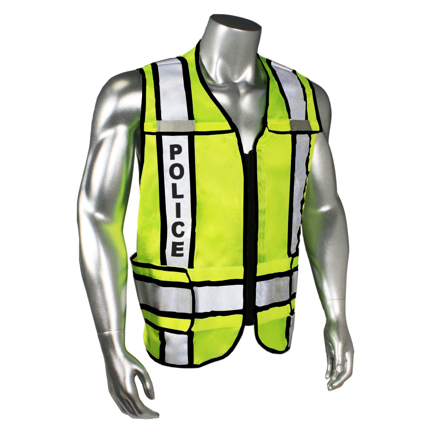 Breakaway Contrast Police Safety Vest, Black Trim (#LHV-207-3G-BLK-POL)
