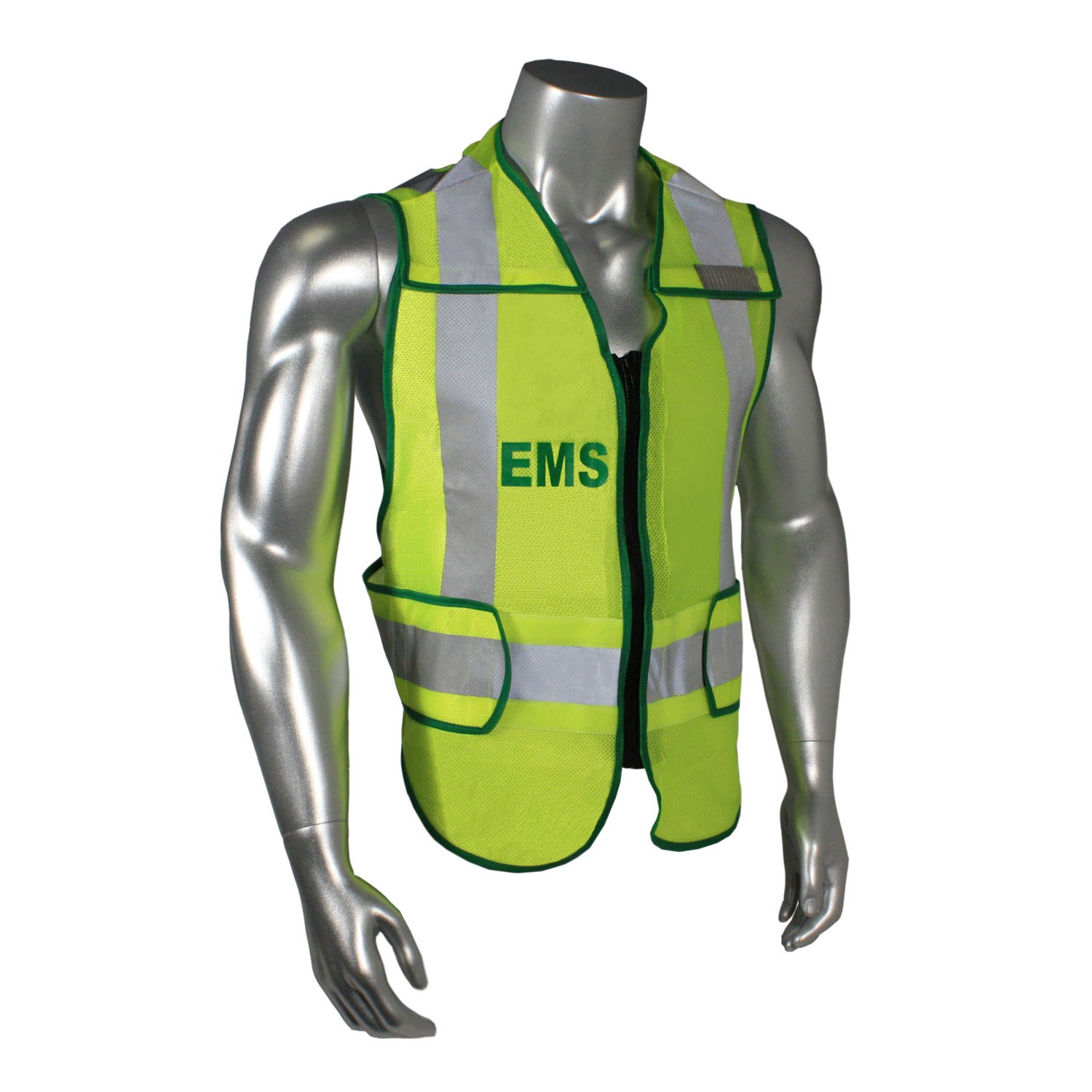 Breakaway Standard EMS Safety Vest, Green Trim (#LHV-207DSZR-EMS)