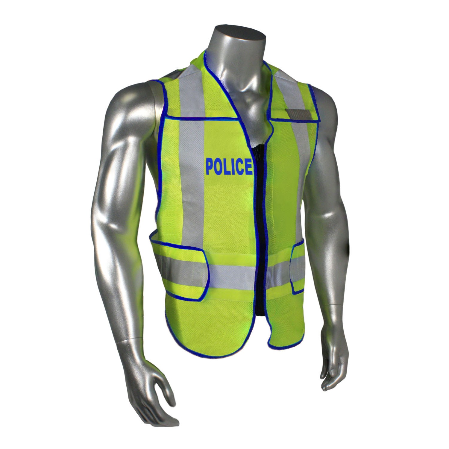 Breakaway Standard Police Safety Vest, Blue Trim (#LHV-207DSZR-POL)