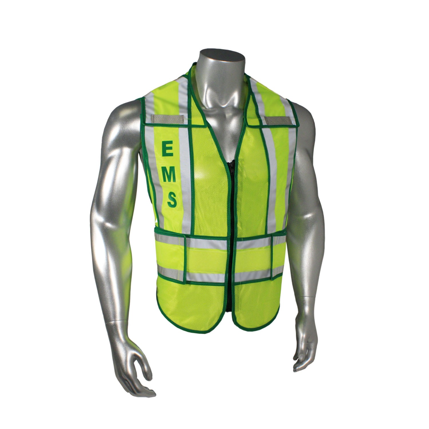 Breakaway 1" Split EMS Safety Vest, Green Trim (#LHV-207-SPT-EMS)