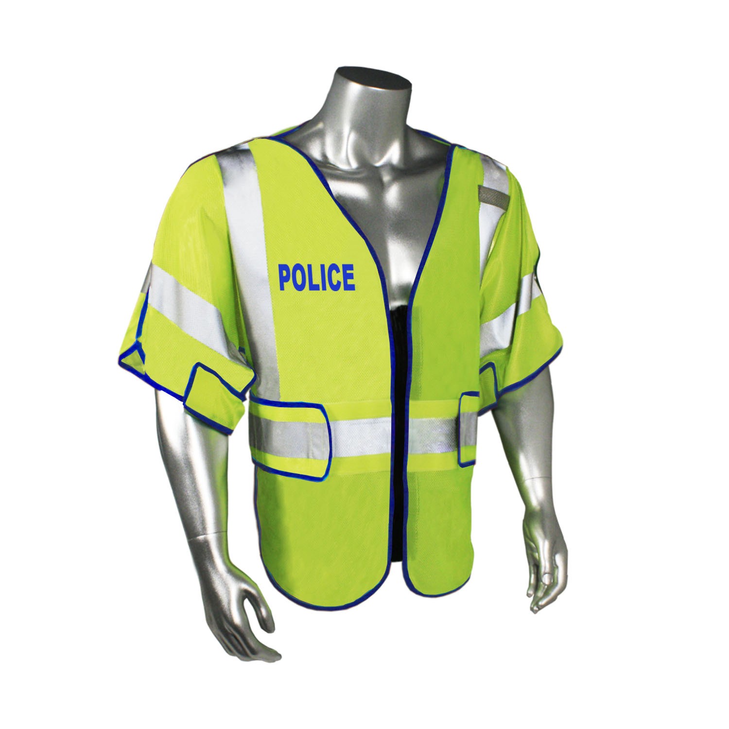Breakaway Class 3 Police Safety Vest, Blue Trim (#LHV-PS3-DSZR-POL)