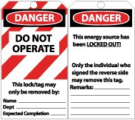 Laminated Lockout Tag (#LLT2)