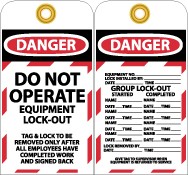 Do Not Operate Equipment L/O Tag (#LOTAG12)